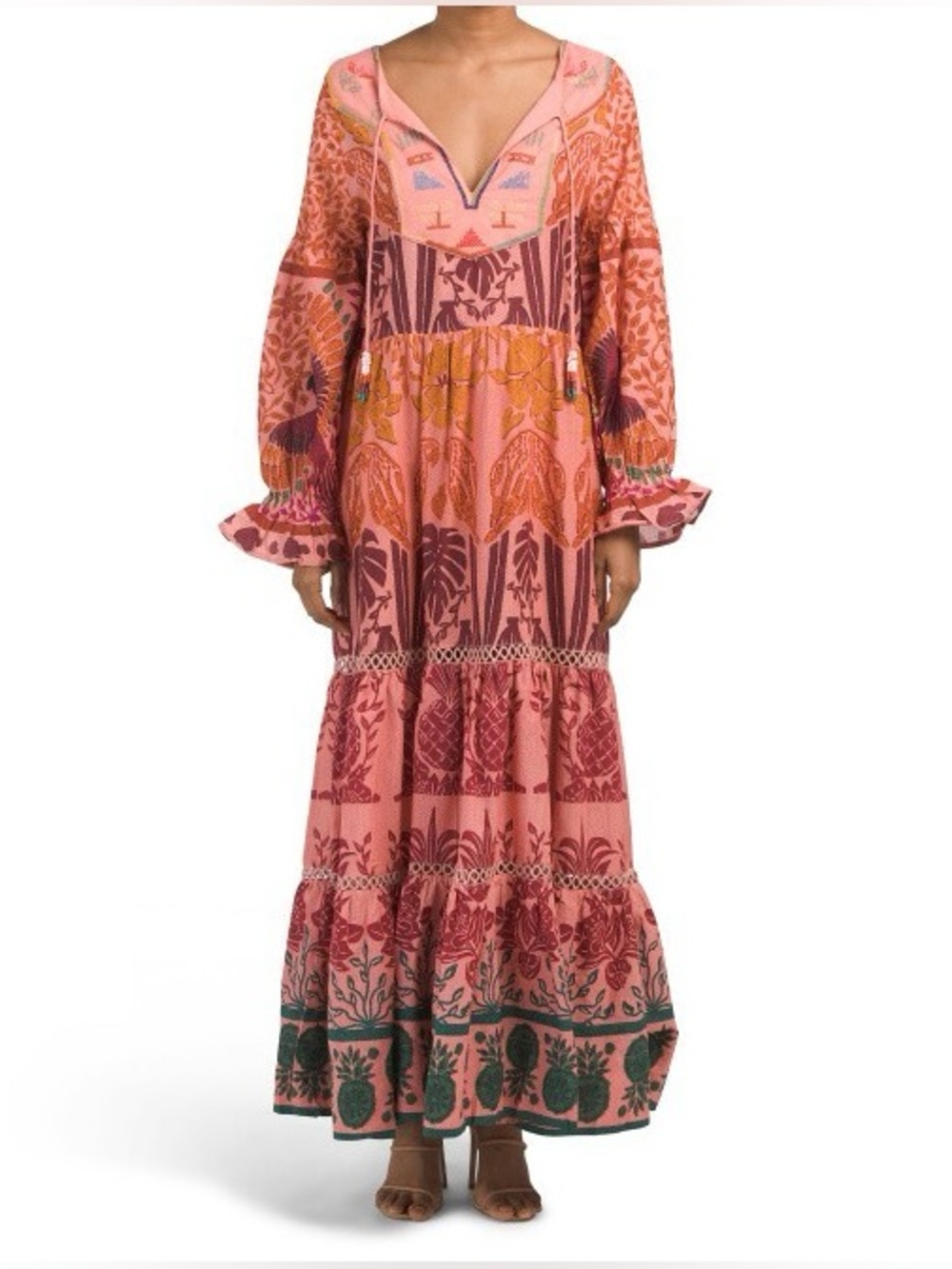 NWT FARM RIO Ainika Printed Tiered Maxi Dress Sz S - Picture 7 of 15